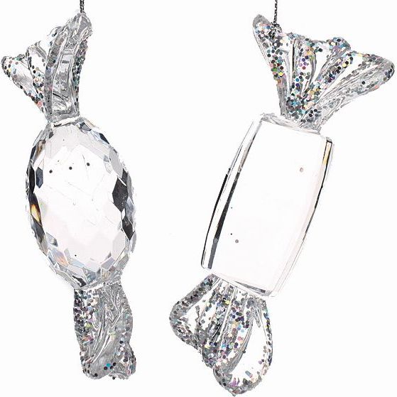 Silver & Clear Rectangular Sweet - Right hand side of picture.