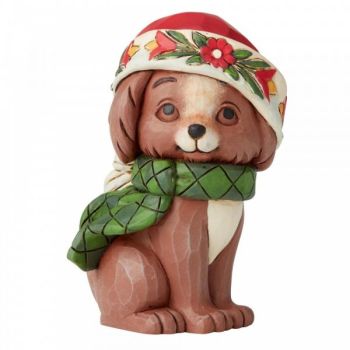 Christmas Puppy figurine by Jim Shore - 9cm tall x 5 wide x 5 deep.