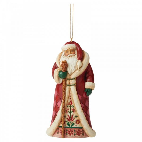 Regal Santa hanging ornament by Jim Shore - 11.5cm tall x 6cm wide x 4cm de