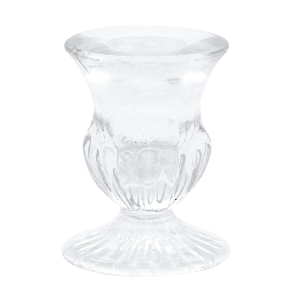 Beautiful Clear Advent or Dinner Candle Holder - 6cm tall x 5.5cm diameter