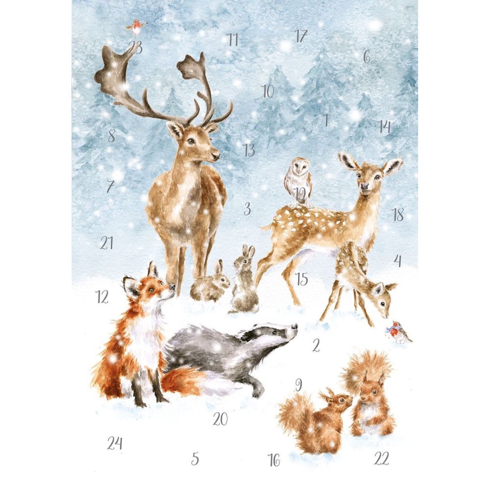 'Winter Wonderland' Christmas Woodland Animal scene Advent Calendar by