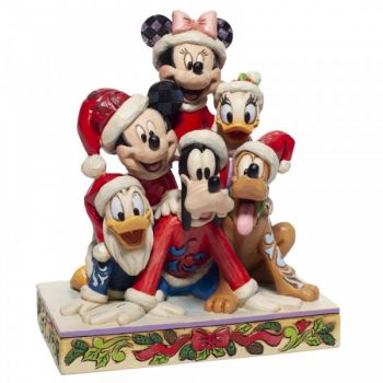 disney store mickey and friends musical holiday cheer figurine