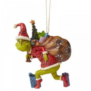 The Grinch Tiptoeing Hanging Ornament - 11.5cm h x 4cm w x 9cm deep