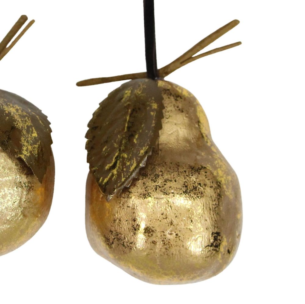 Gold Pear Bauble - 9cm tall x 7cm diameter
