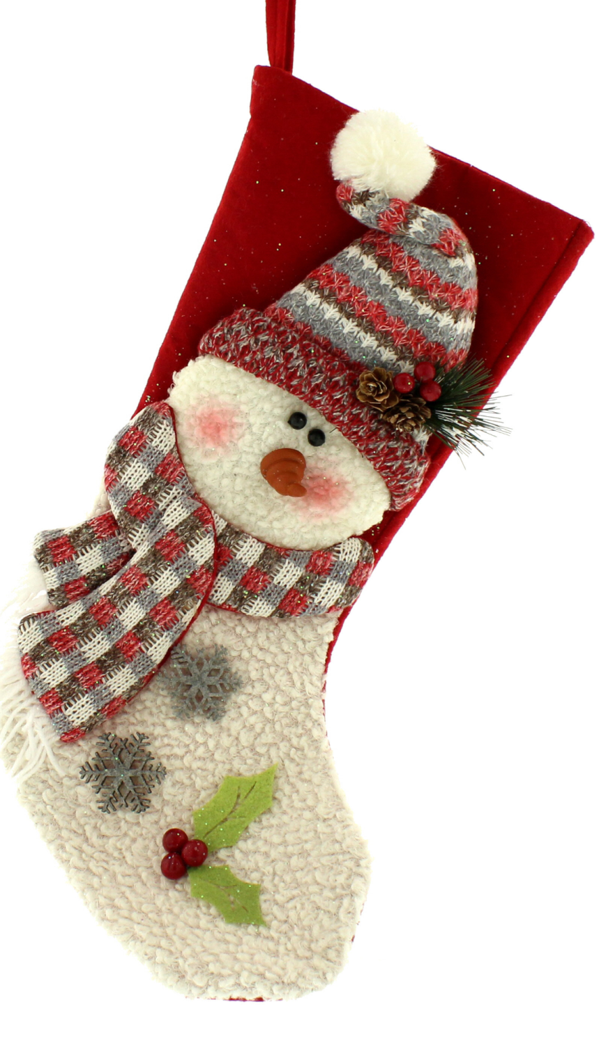 Snowman with a Pom Pom hat Stocking