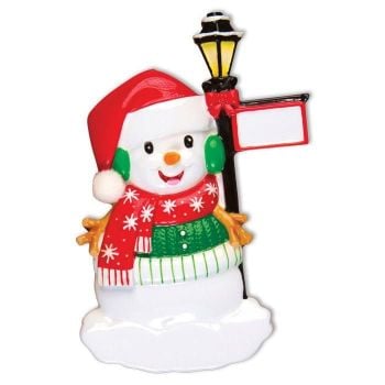 Snowman with Lantern Personalised Christmas Decoration