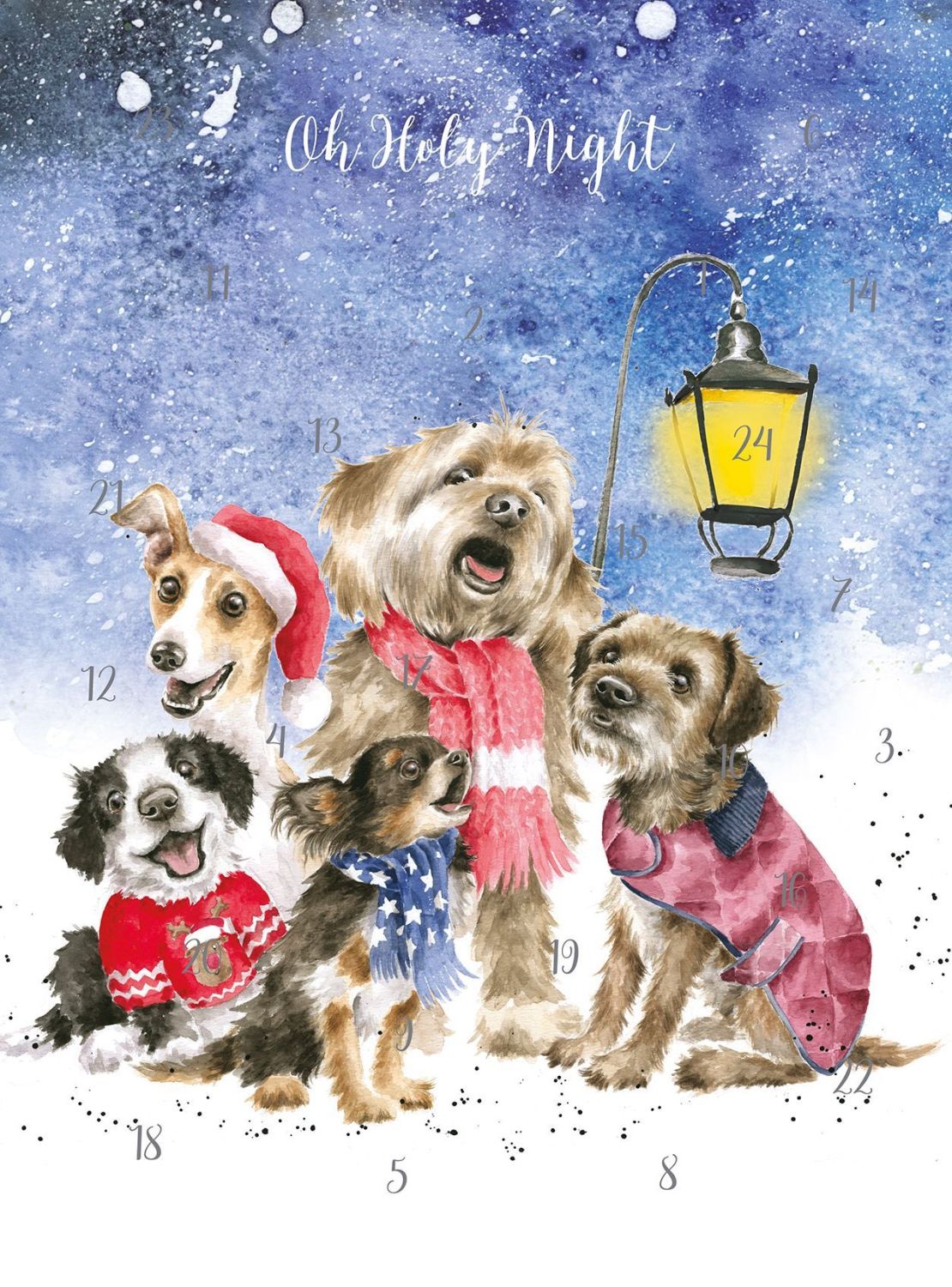'O Holy Night' Advent Calendar Card by Wrendale - 210mm x 158mm