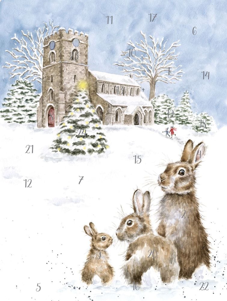 'Silent Night' Advent Calendar Card by Wrendale - 210mm x 158mm