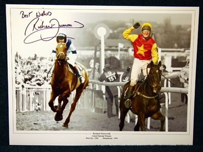 Richard Dunwoody West Tip And Minnehoma Signed 12x16 Photograph