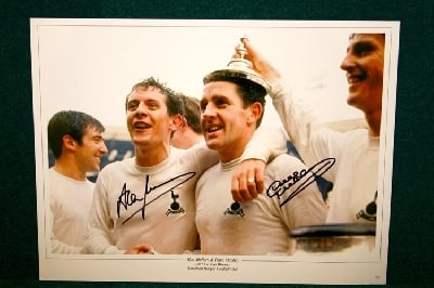 Dave Mackay & Alan Mullery Double Signed 16x12 Photo Montage