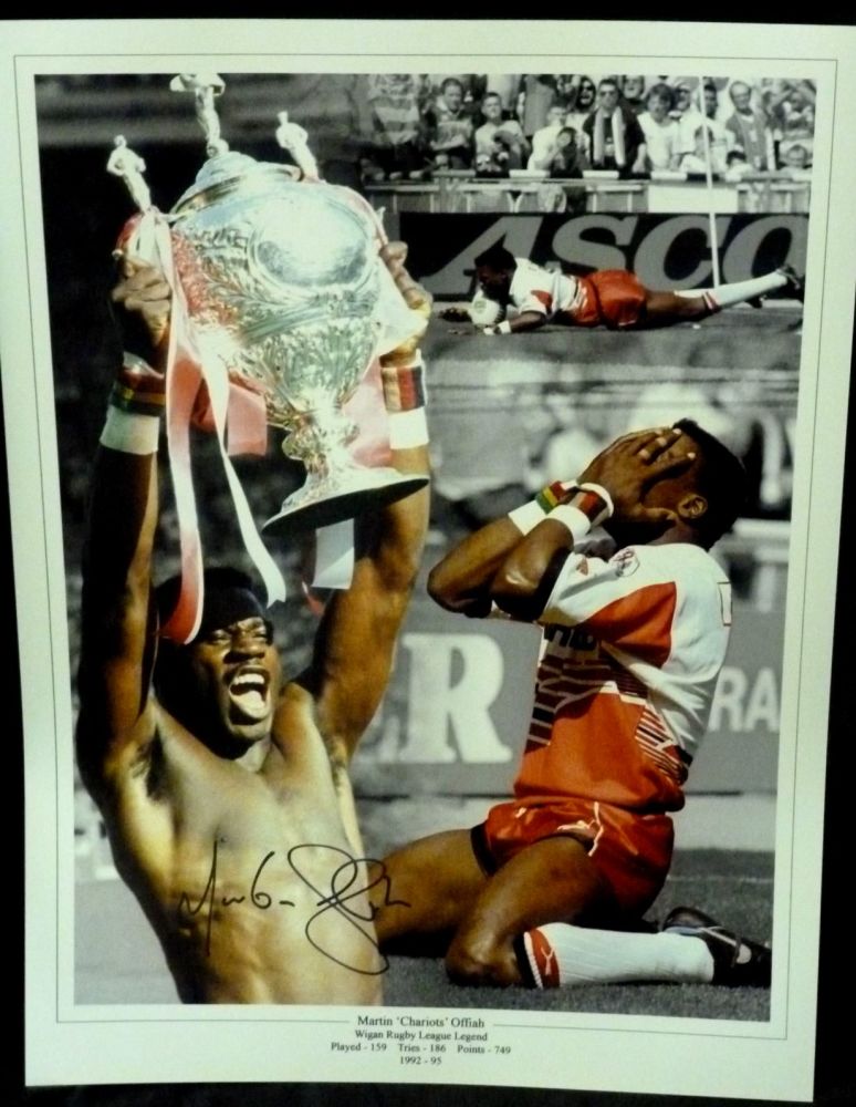 Martin Offiah Signed 12x16 Montage