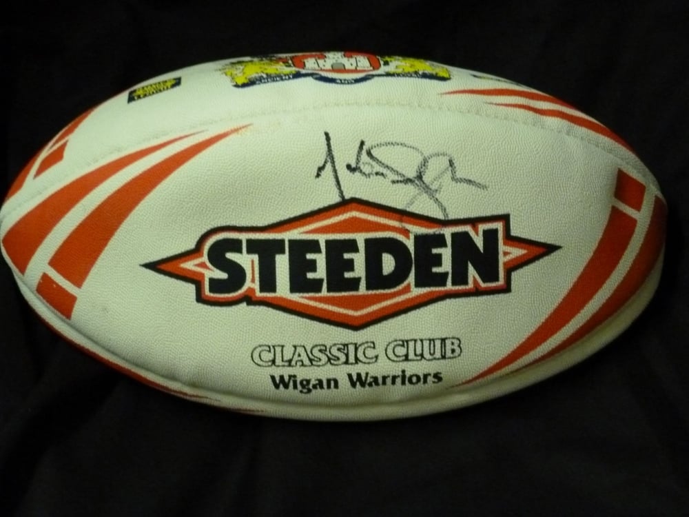 Martin Offiah Signed Wigan Warriors Rugby Ball