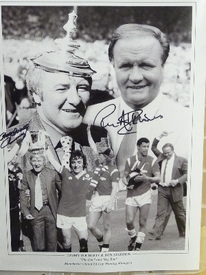 Tommy Docherty And Ron Atkinson Signed 12x16 Manchester United P