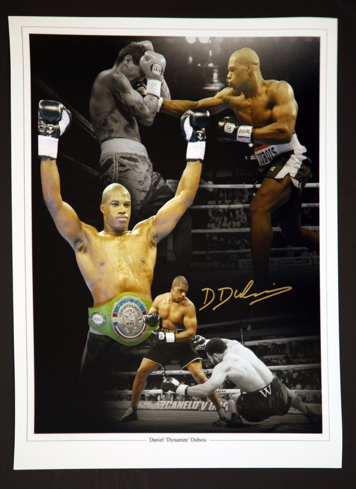  Daniel Dubois Hand Signed 12x16 Boxing Montage : Signed In gold