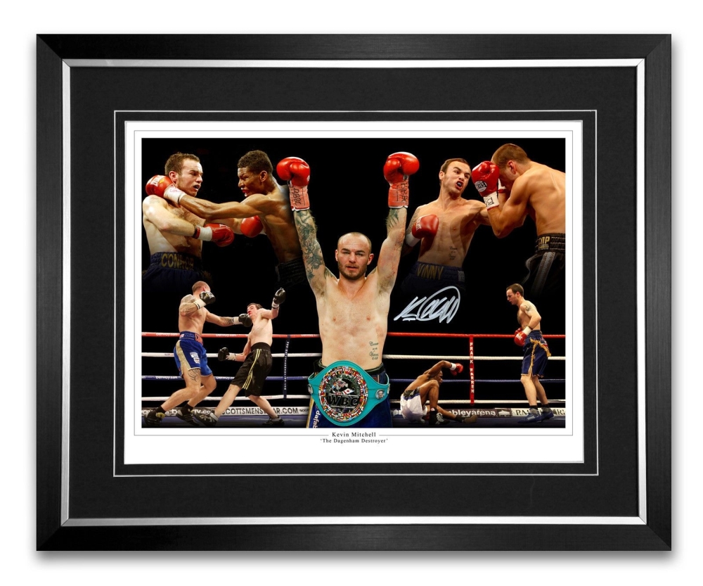  Kevin Mitchell  Signed And Framed Boxing Montage