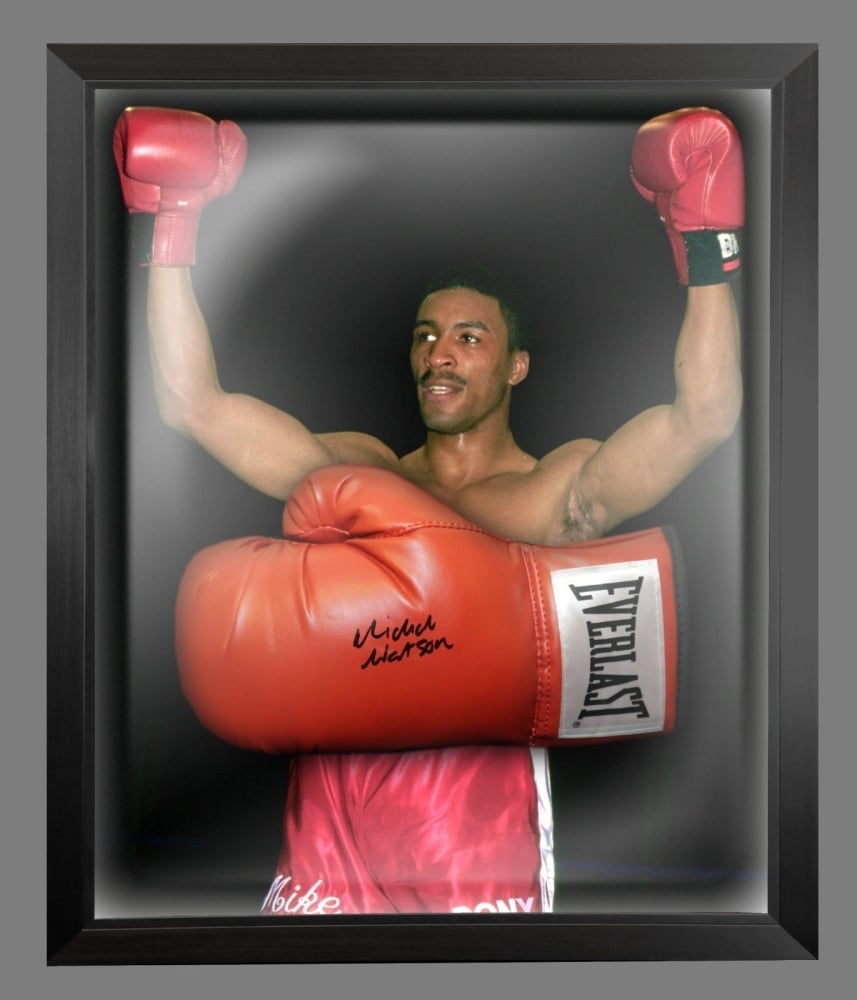  Michael Watson Hand Signed Red Everlast Boxing Glove In A Dome Frame