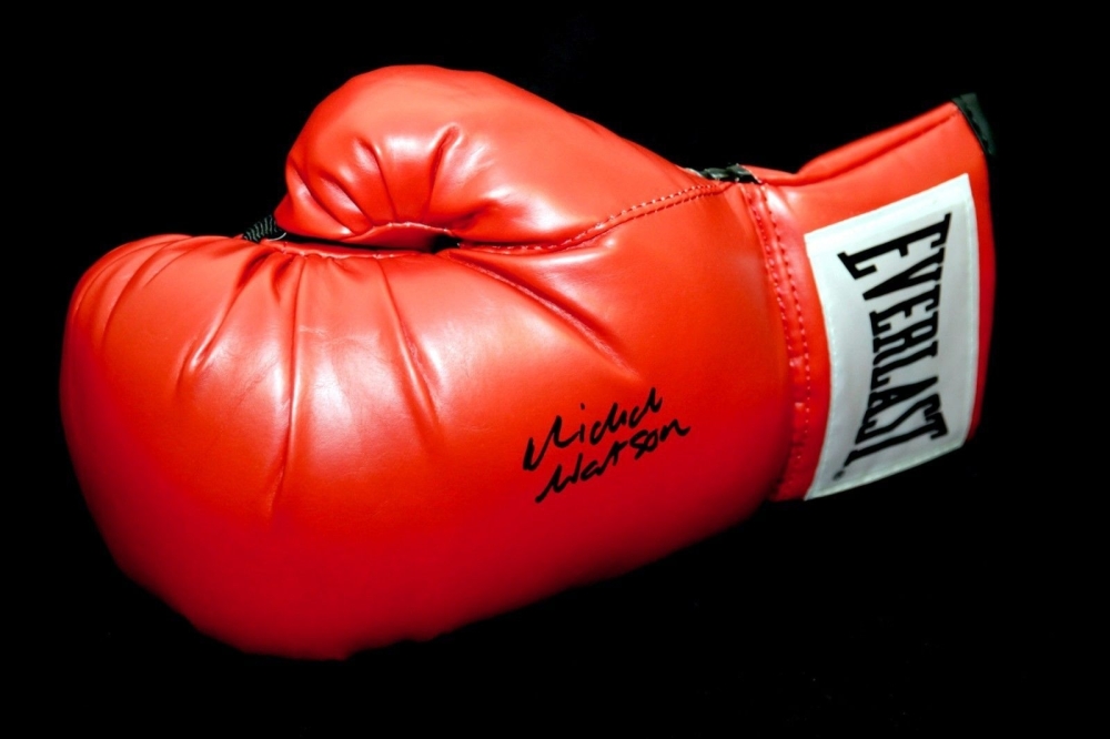  Michael Watson Signed  Red Everlast Boxing Glove: A