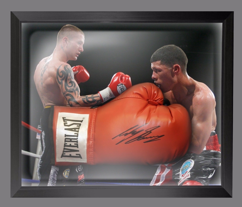Ricky Burns Hand Signed Replica Boxing Trunks Presented In A Frame New 