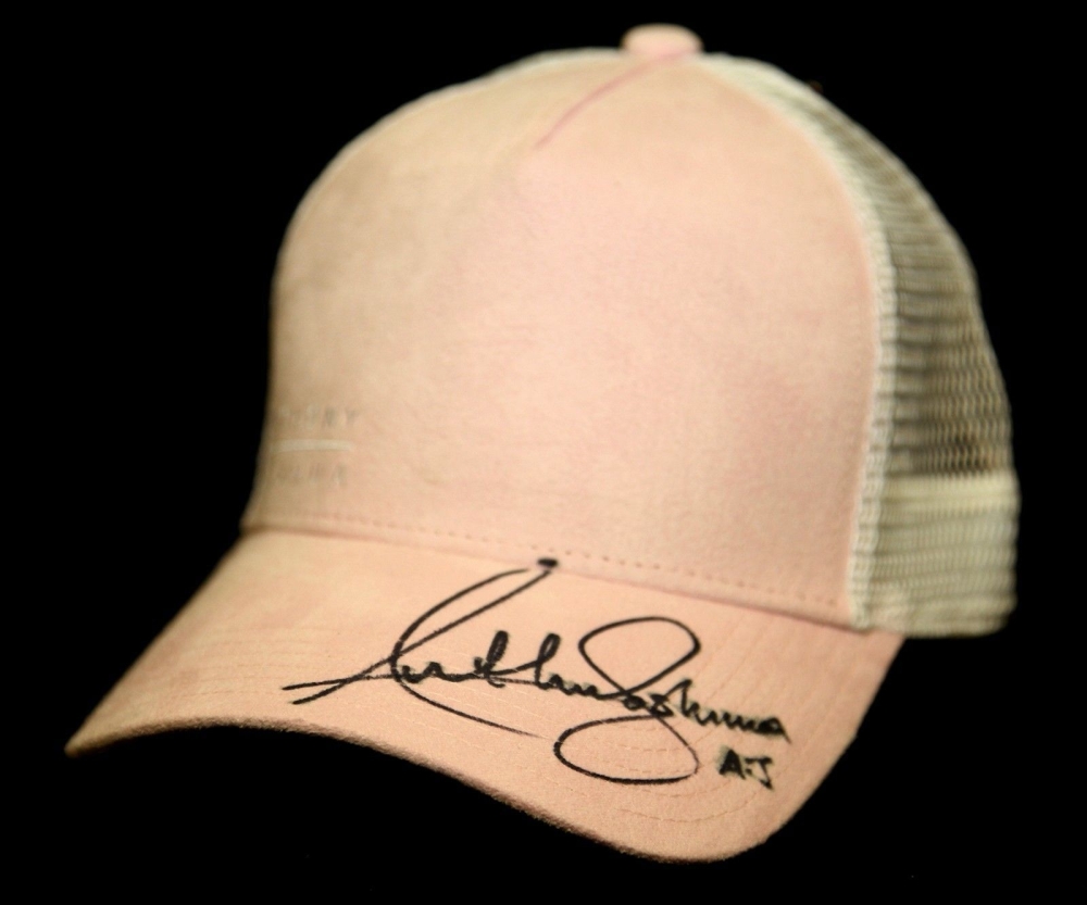 Anthony Joshua Hand Signed Official AJ Bxng Merchandise. Pink Cap