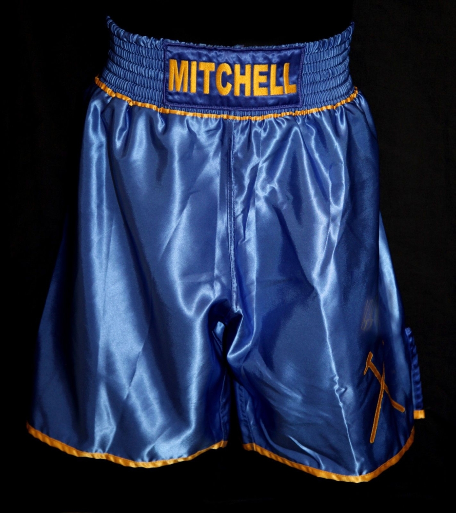 Kevin Mitchell Signed Custom Made Boxing Trunks