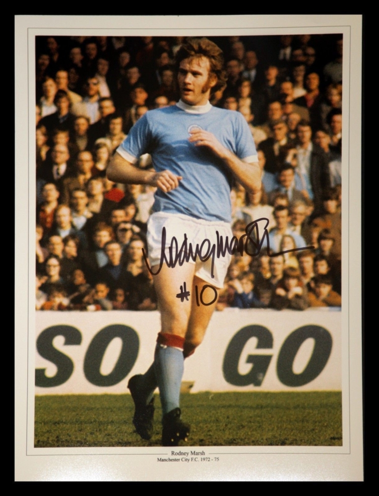  Rodney Marsh Manchester City Signed 12x16 Football Photograph