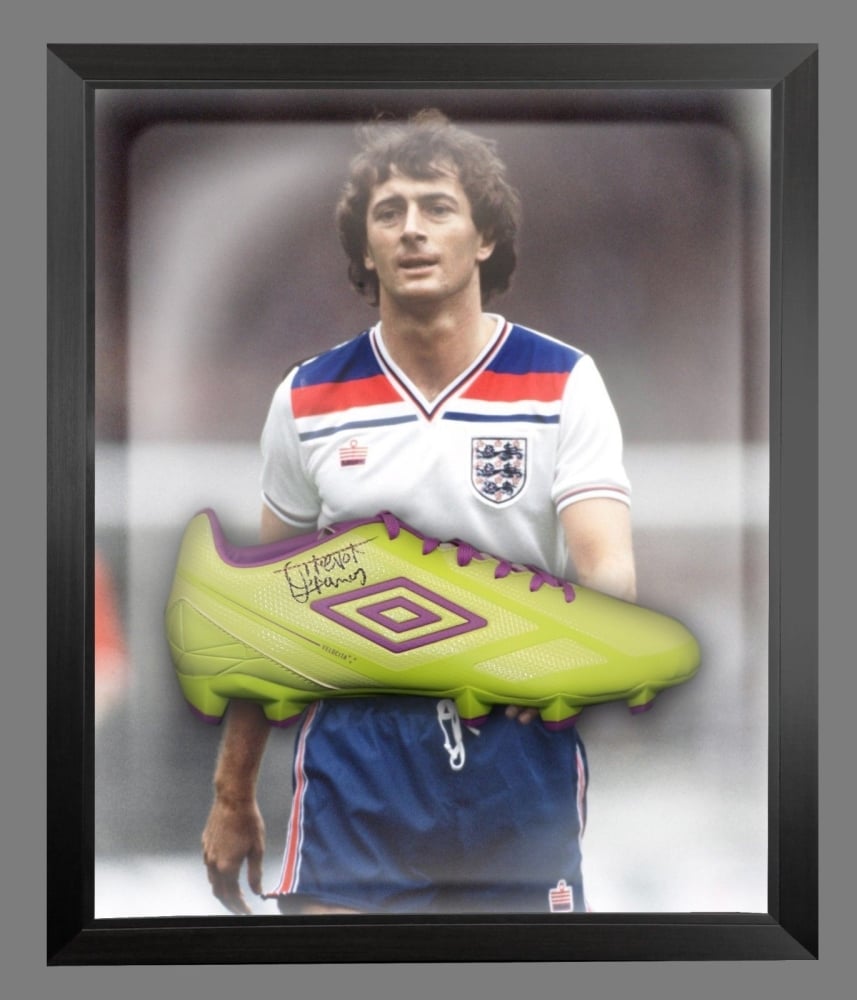  Trevor Francis Signed Green Umbro Football Boot In A Acrylic Dome Frame: D