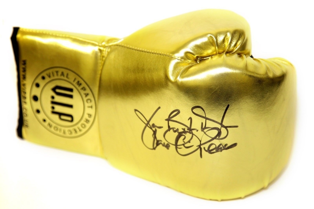 James "Buster" Douglas Hand Signed Gold Vip Boxing Glove