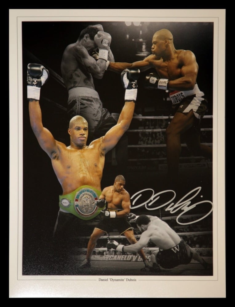 Daniel Dubois  Signed Boxing 12x16 Montage: Signed In Silver