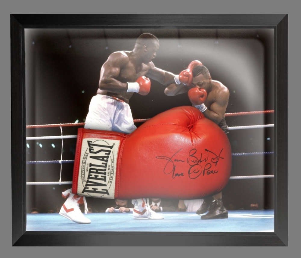 Nigel Benn Signed Gold VIP Boxing Glove Presented In A Dome Frame New 