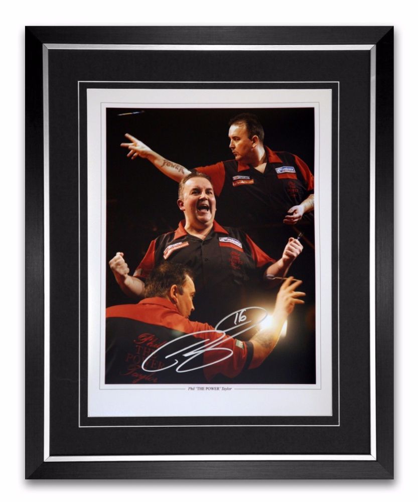 Phil Taylor Signed Darts 12x16 Photograph F 