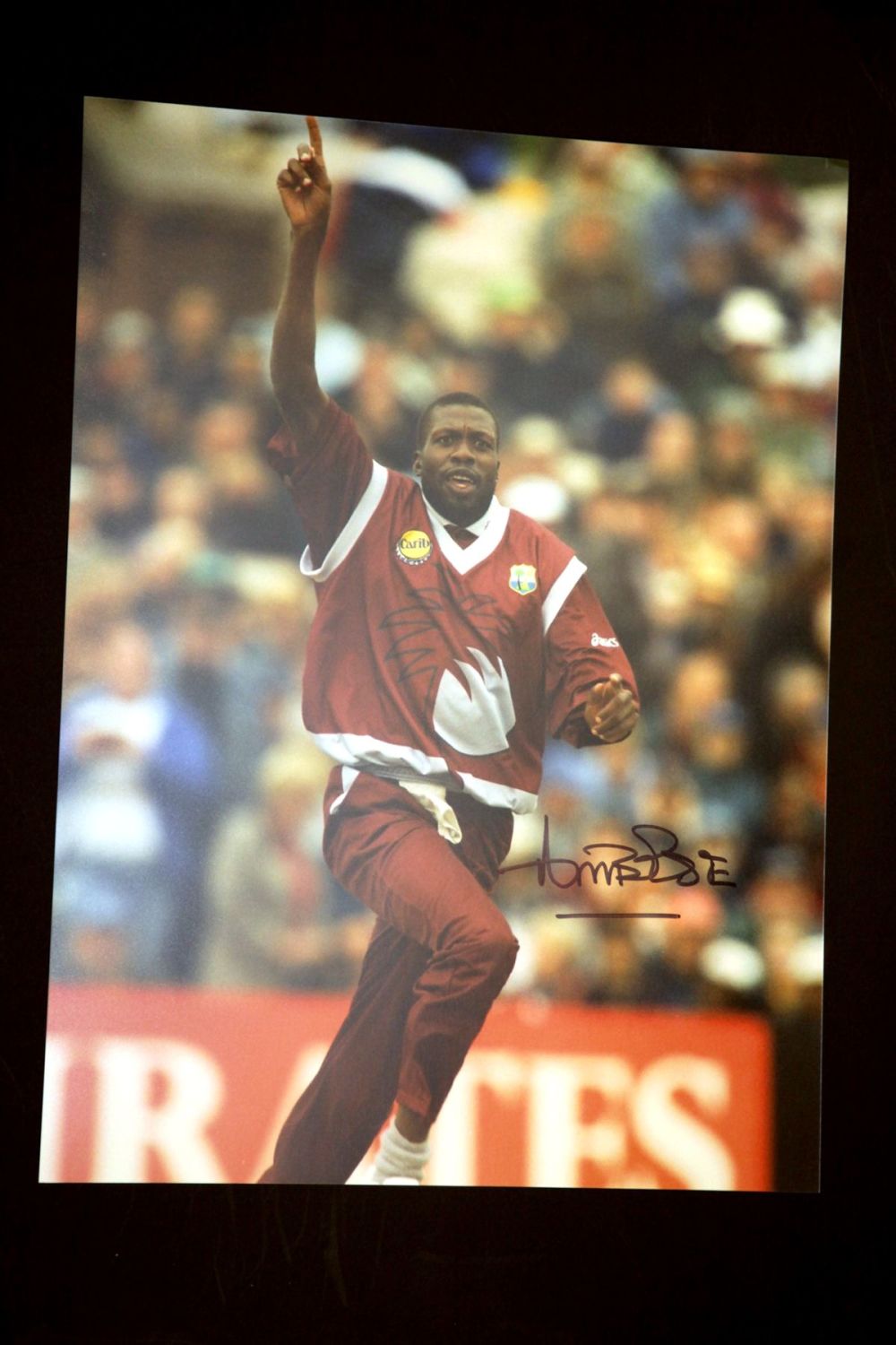 Curtly Ambrose Hand Signed Cricket 12 x16 Photograph : A
