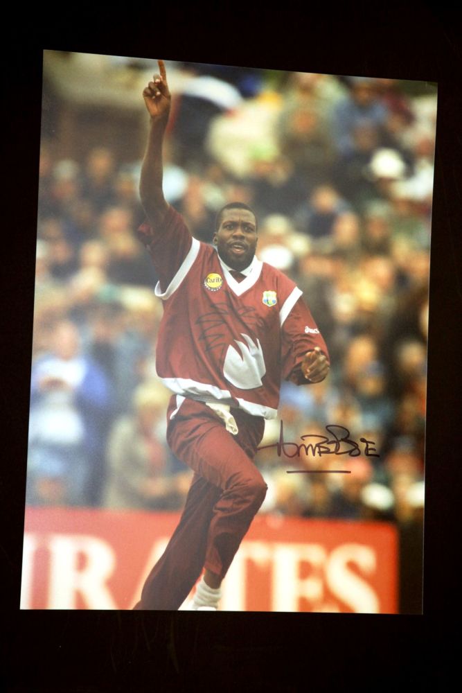 Curtly Ambrose Hand Signed Cricket 12 x16 Photograph : A