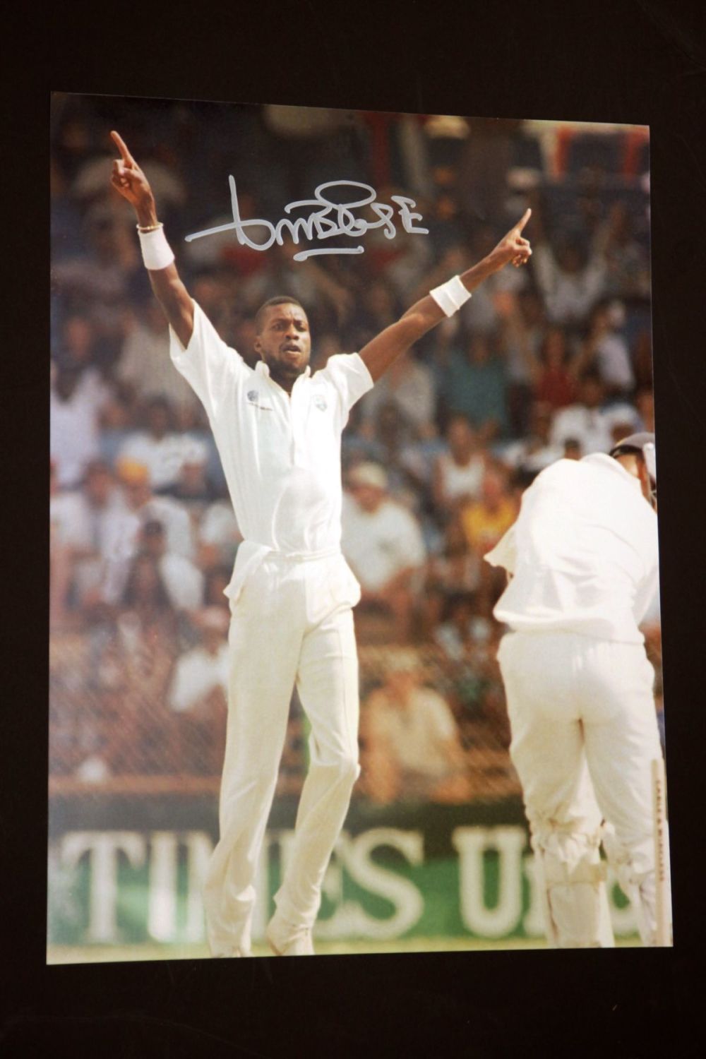 Curtly Ambrose Hand Signed Cricket 12 x16 Photograph : F