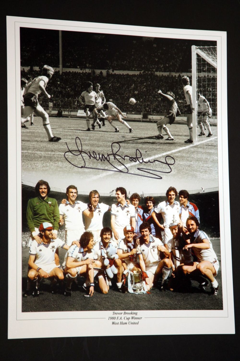   Trevor Brooking Signed West Ham United 12x16 Football Photograph : D
