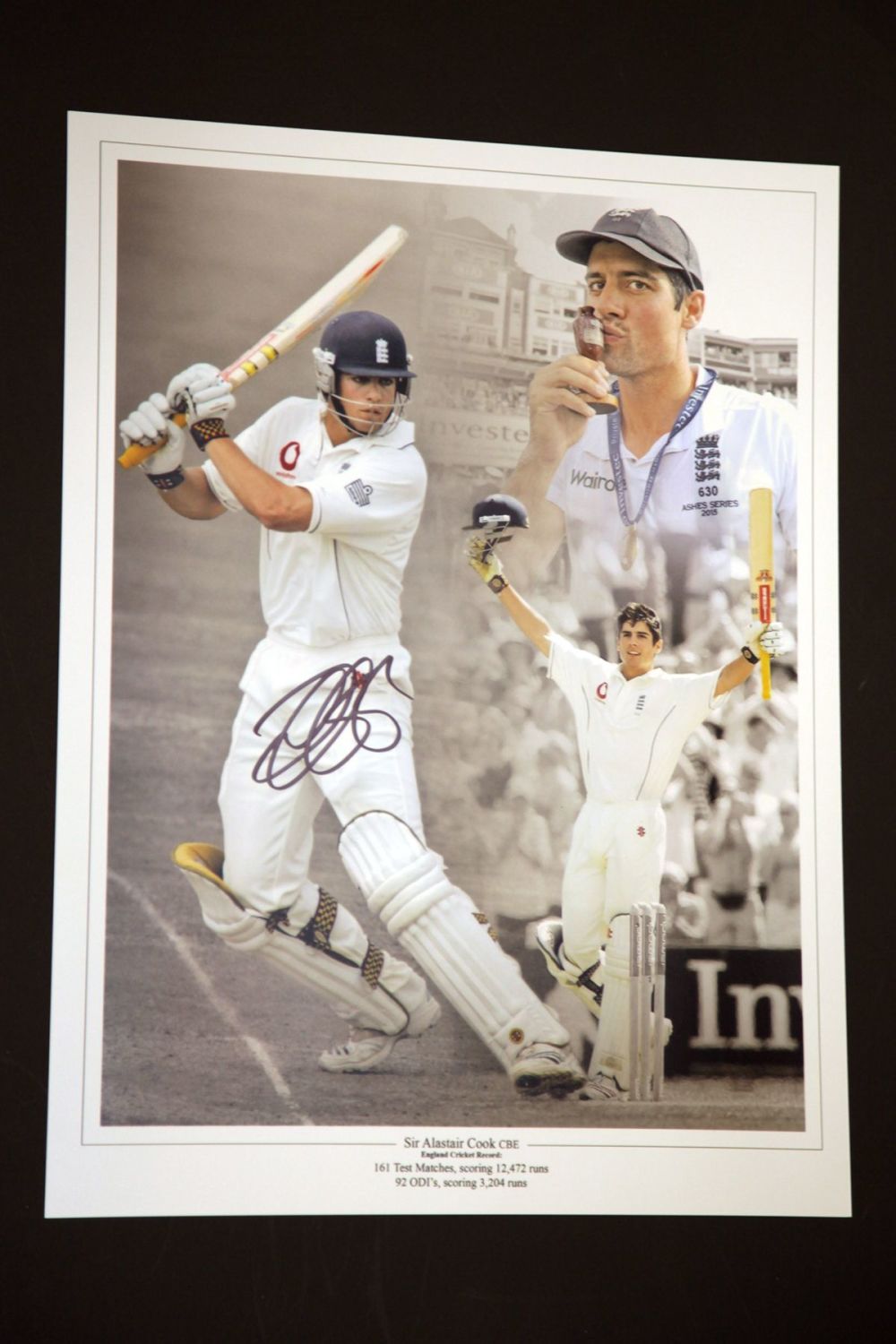 Alastair Cook 12x16 Signed Photograph : A