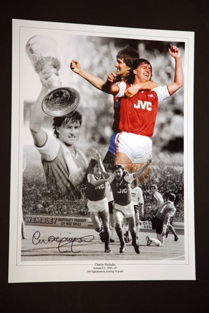 Charlie Nicholas Hand Signed Arsenal Fc Football 12x16 Photograph