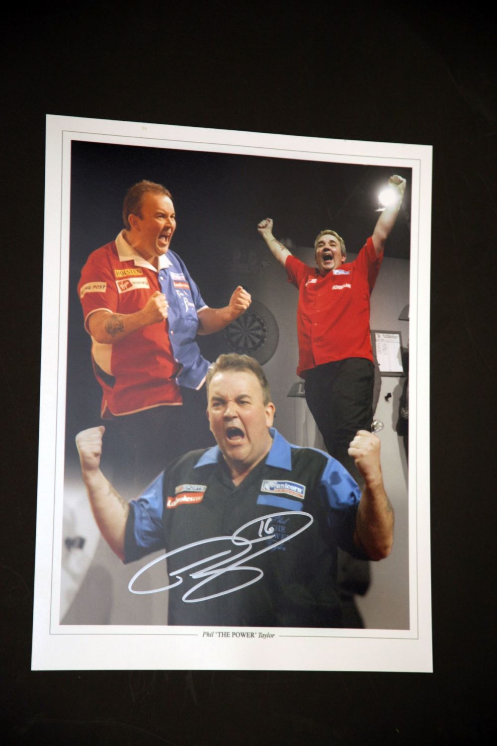 Phil Taylor Signed Darts 12x16 Photograph : D