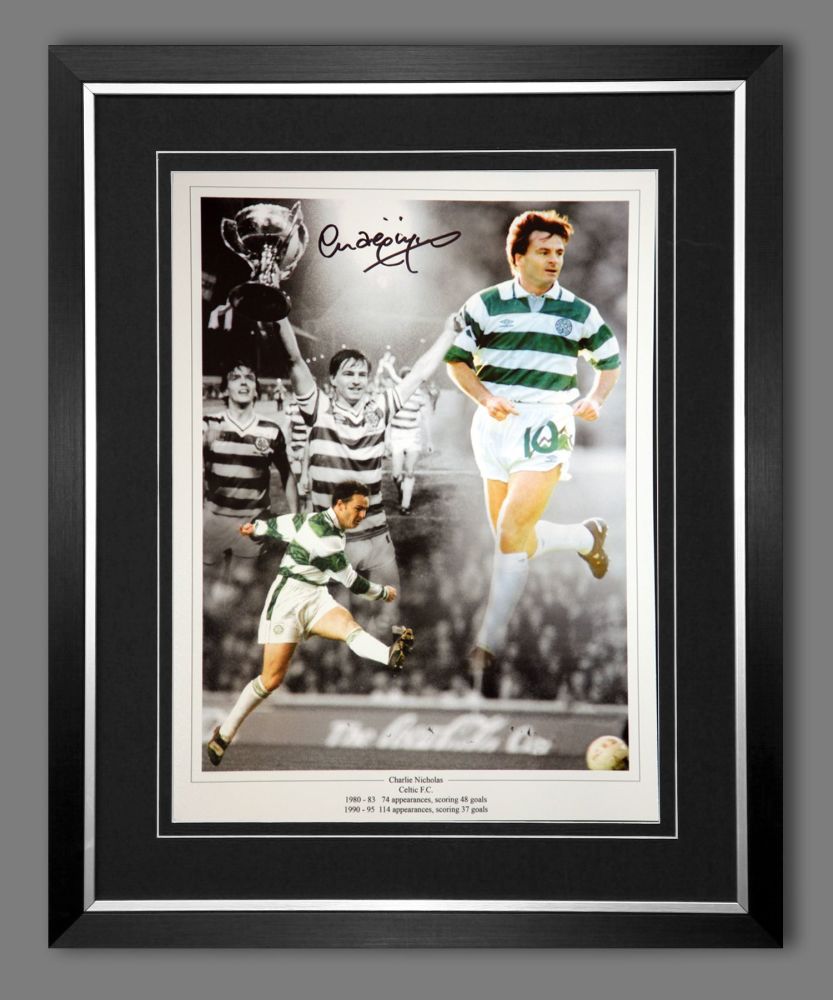 Charlie Nicholas Hand Signed And Framed Celtic Fc Football 12x16 Photograph : A
