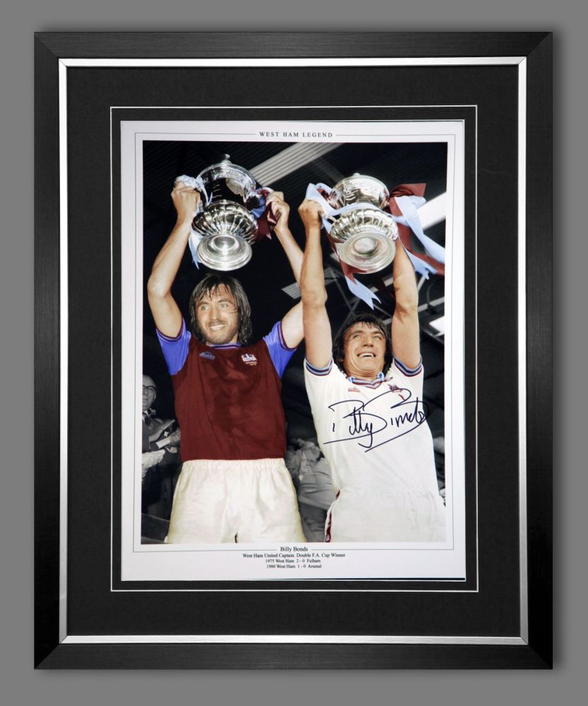 Billy Bonds Signed And Framed West Ham United 12x16 Football Photograph