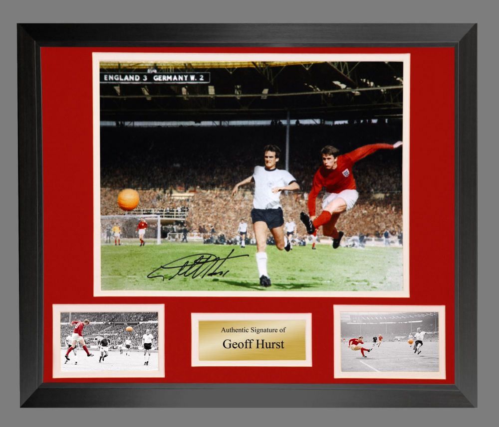 Geoff Hurst England 1966 4th Goal Colourised Large Photograph In A Frame Pr