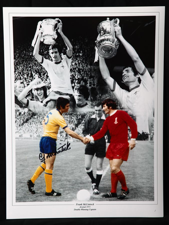 Frank Mclintock  Hand Signed 12x16 Arsenal Montage