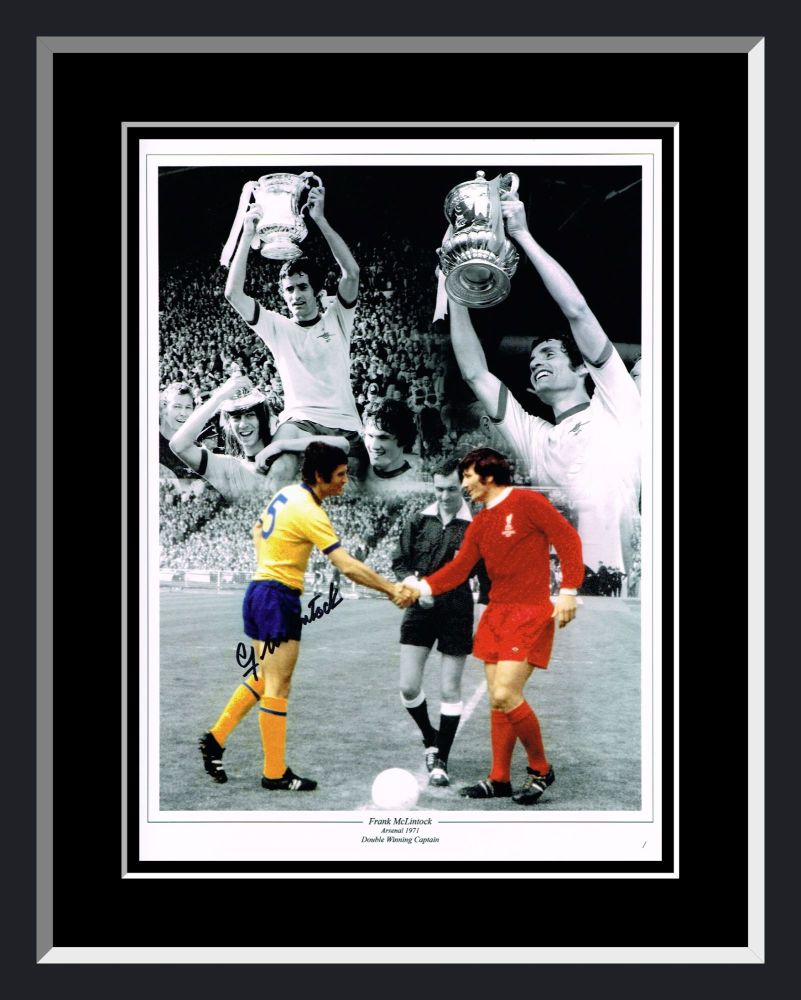 Frank Mclintock  Hand Signed 12x16 Arsenal Montage