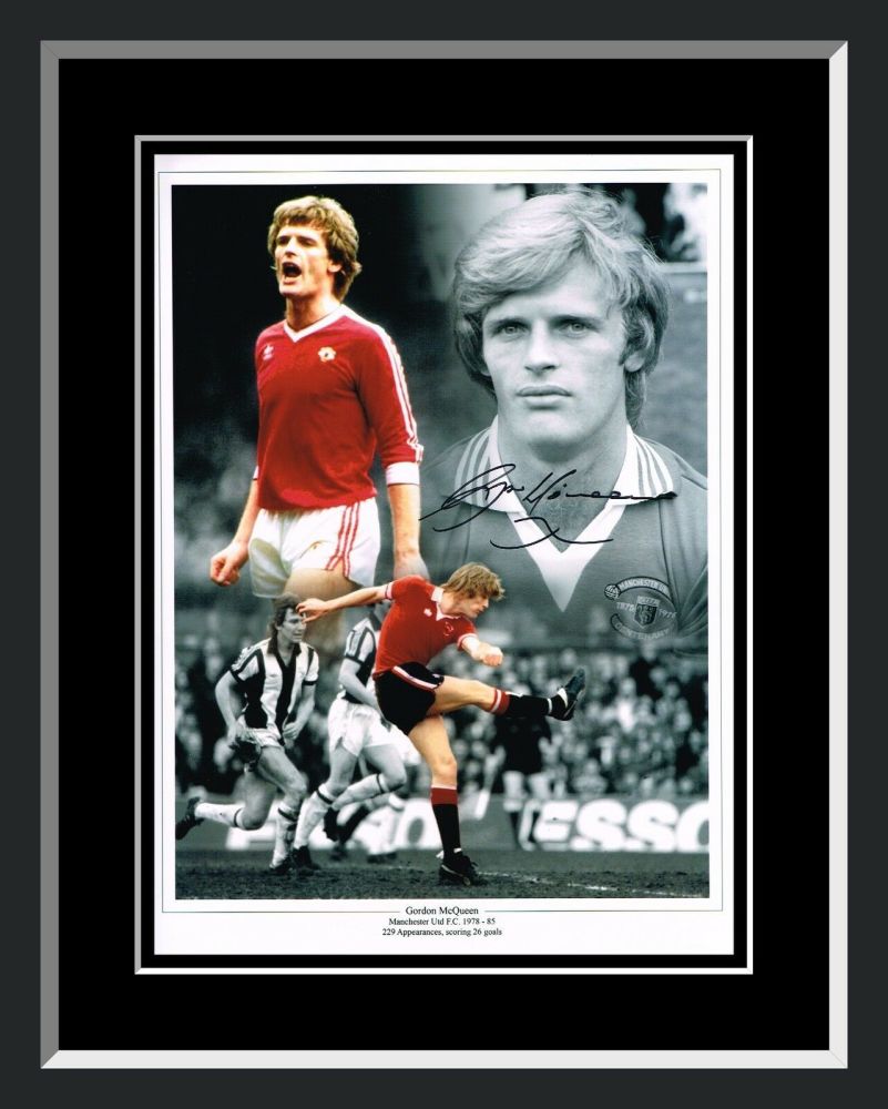 Gordon McQueen Manchester United Signed And Framed Football Photograph