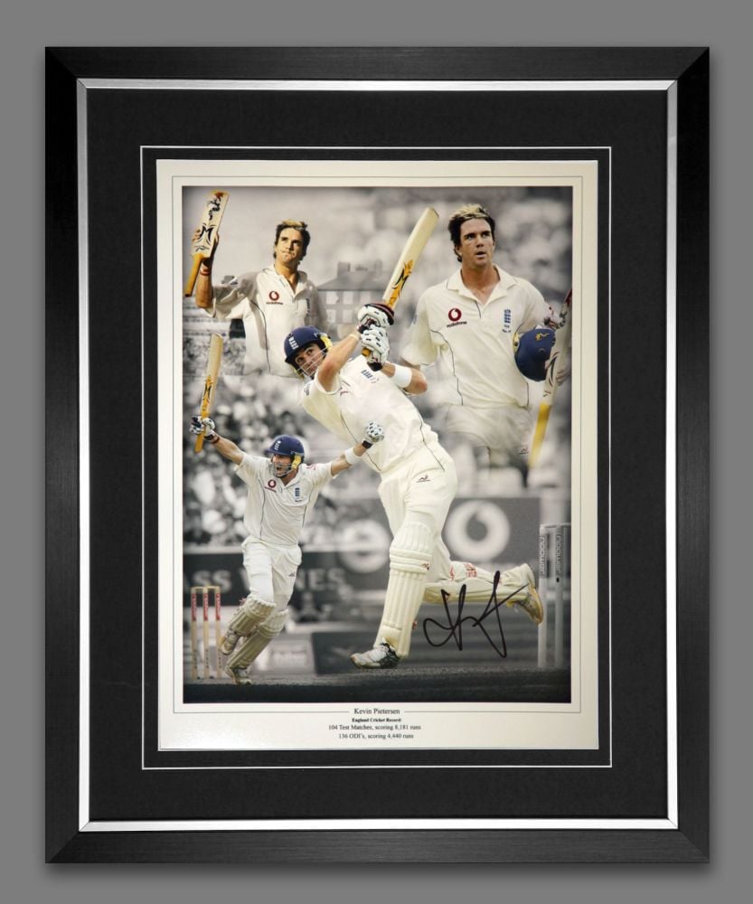 Kevin Pietersen  Signed And Framed Cricket 12x16 Photograph : A