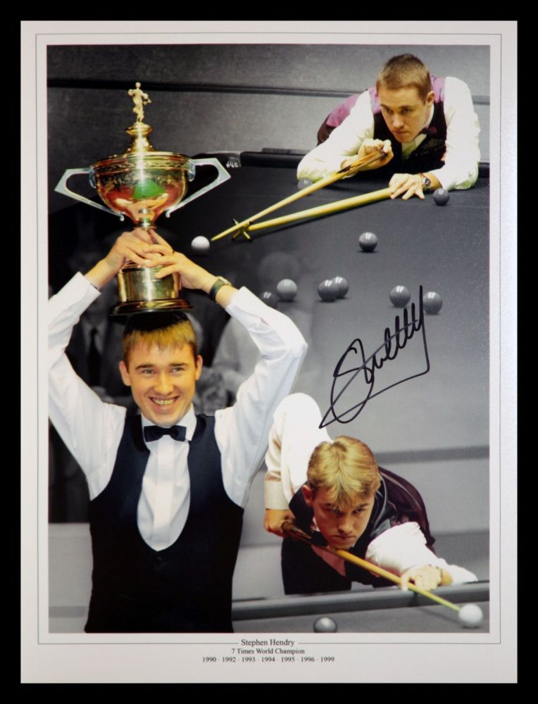 Stephen Hendry Signed Snooker Montage