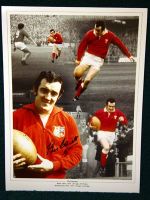 Phil Bennett Signed wales Rugby 12x16 photograph : B