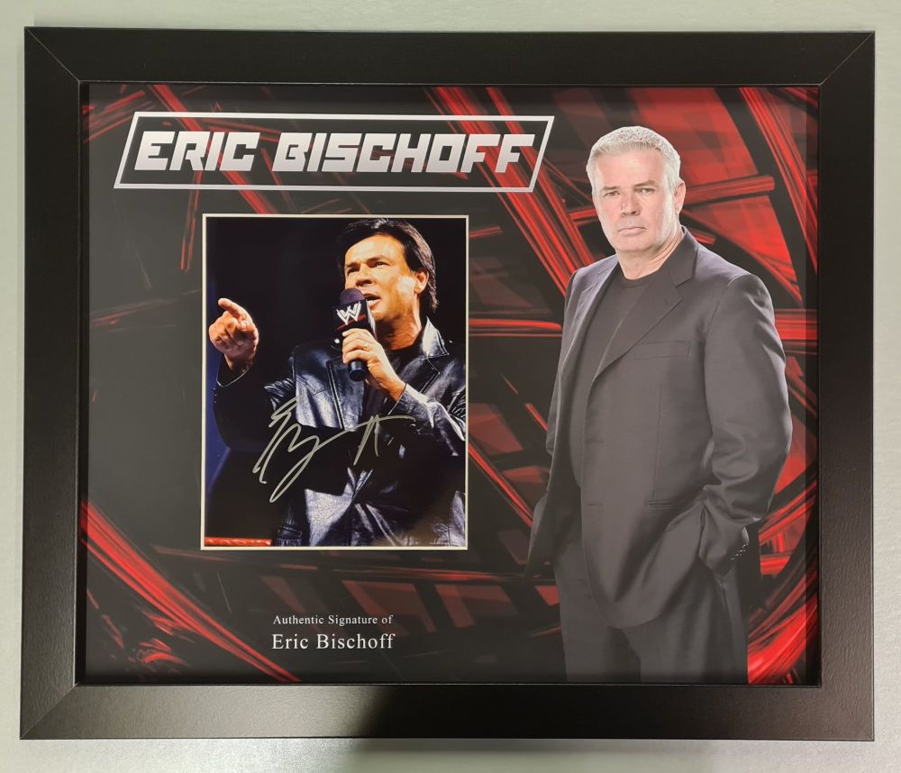  Eric Bischoff  Wrestling Photograph In A Framed Display.