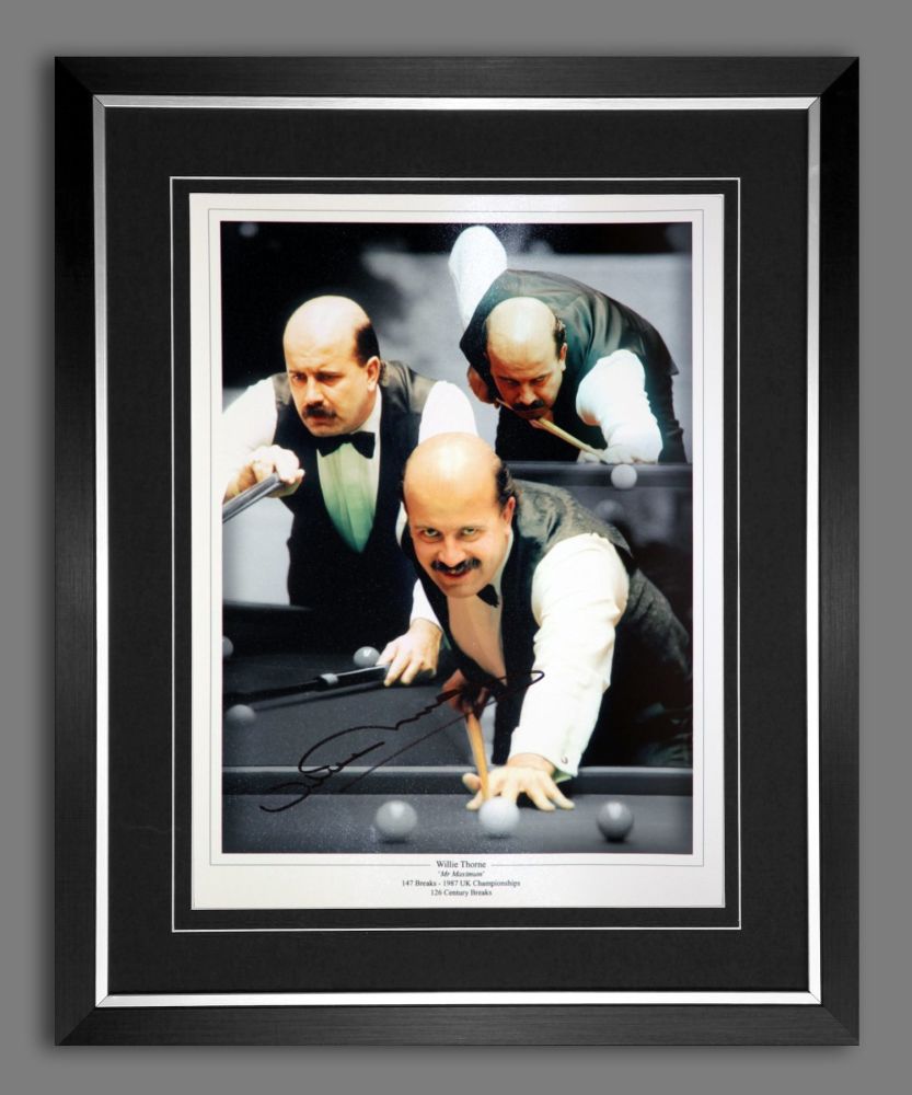 Willie Thorne signed And Framed  12x16 photograph