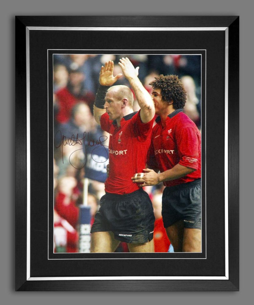 Gareth Thomas Hand Signed and Framed 12x16 Wales Rugby Photograph A