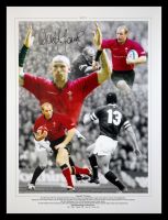  Gareth Thomas Hand Signed 12x16 Wales Rugby Montage